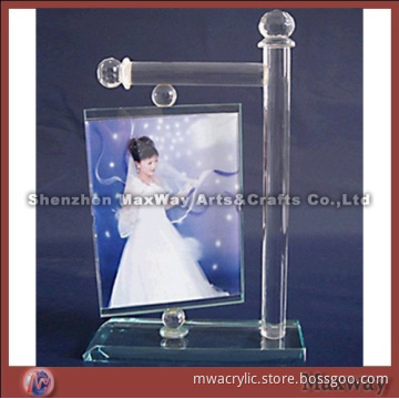 Clear Traditional Desk Top High Grade Lucite Photo Frame